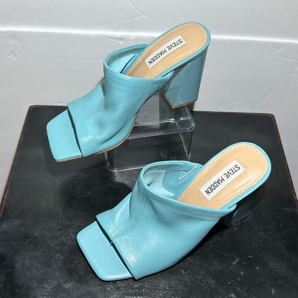Steve Madden Lexia Blue Mule Heels Size 7M - Picture 8 of 8